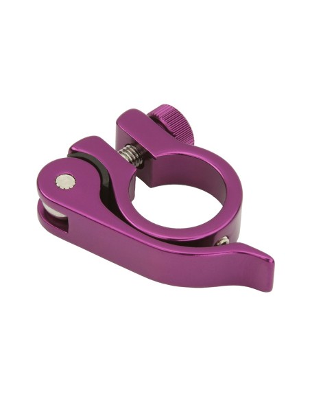 Alloy Seatpost Clamp Outer Diameter 25.4mm W/QR Purple.